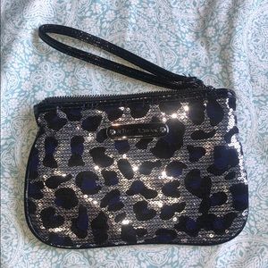 Betsy Johnson Sequin Cheetah Wristlet